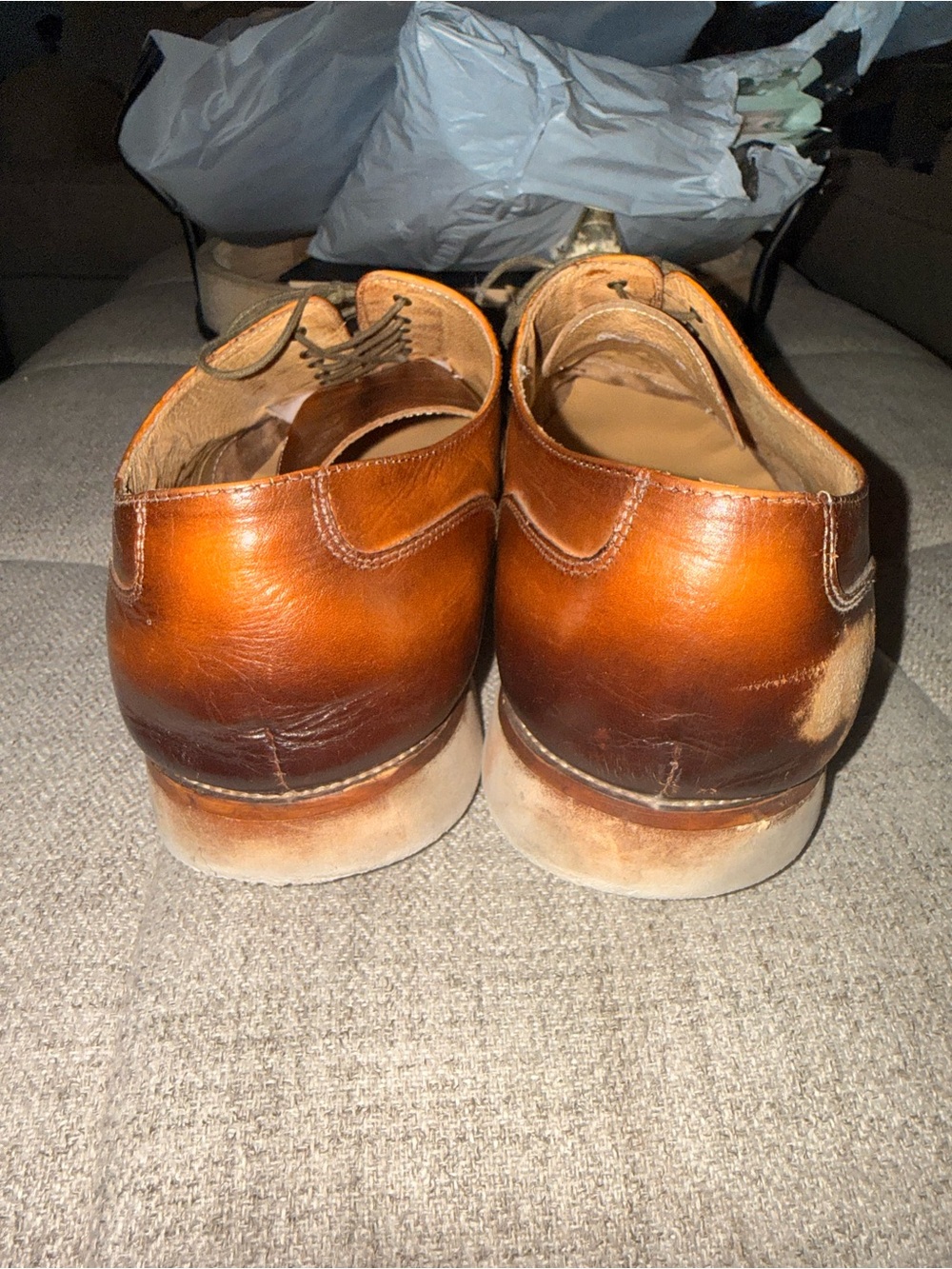Carrucci Men’s Brown Leather Cap Toe Oxford Dress Shoes Size 13 EU 46 - Picture 3 of 8